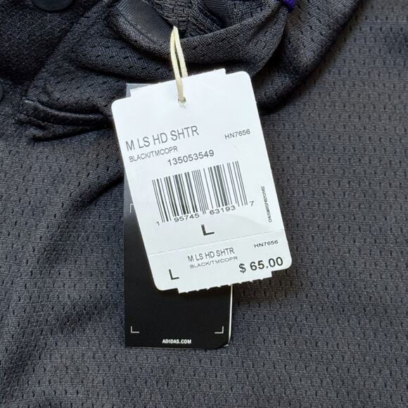 adidas UW Huskies University of Washington Mesh Hoodie Black L NWT HN7656 - Picture 4 of 8